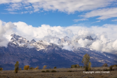Clouds;Grand-Teton-National-Park;Grassland;Mountains;Sky